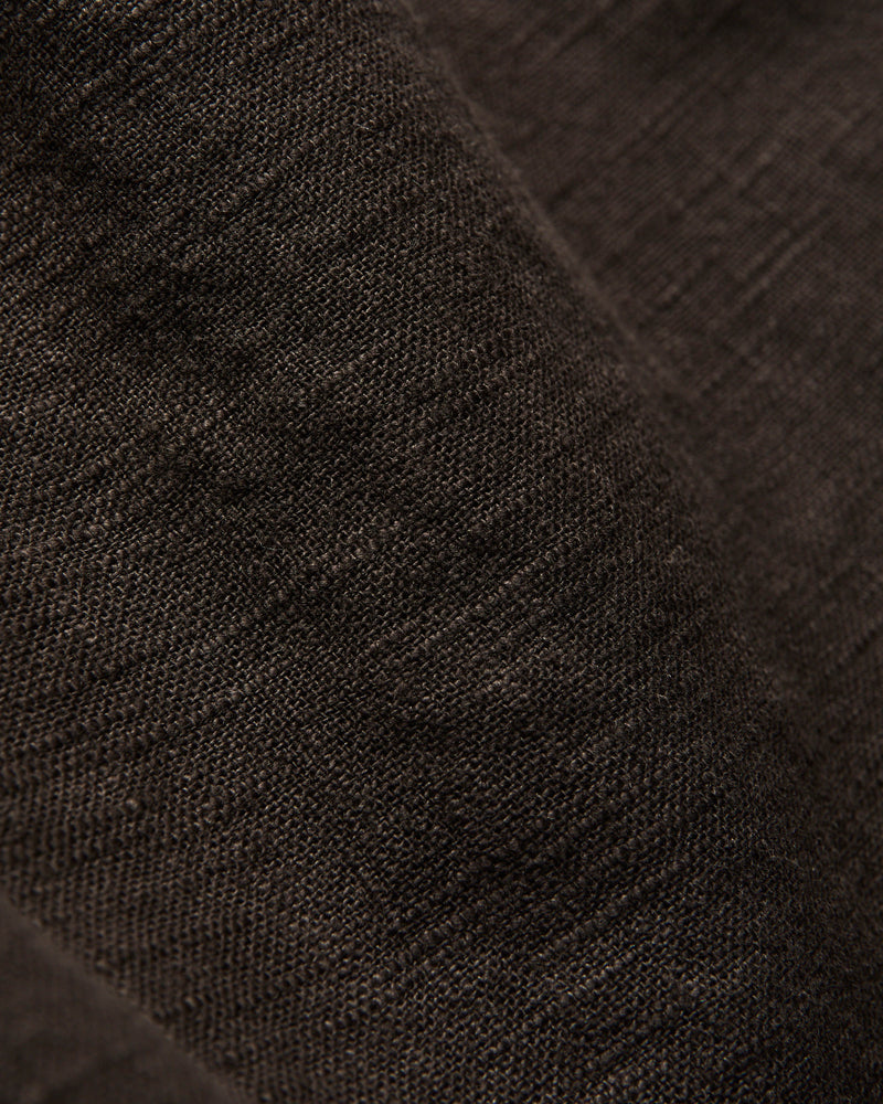 Linen Drawstring Short in Chocolate