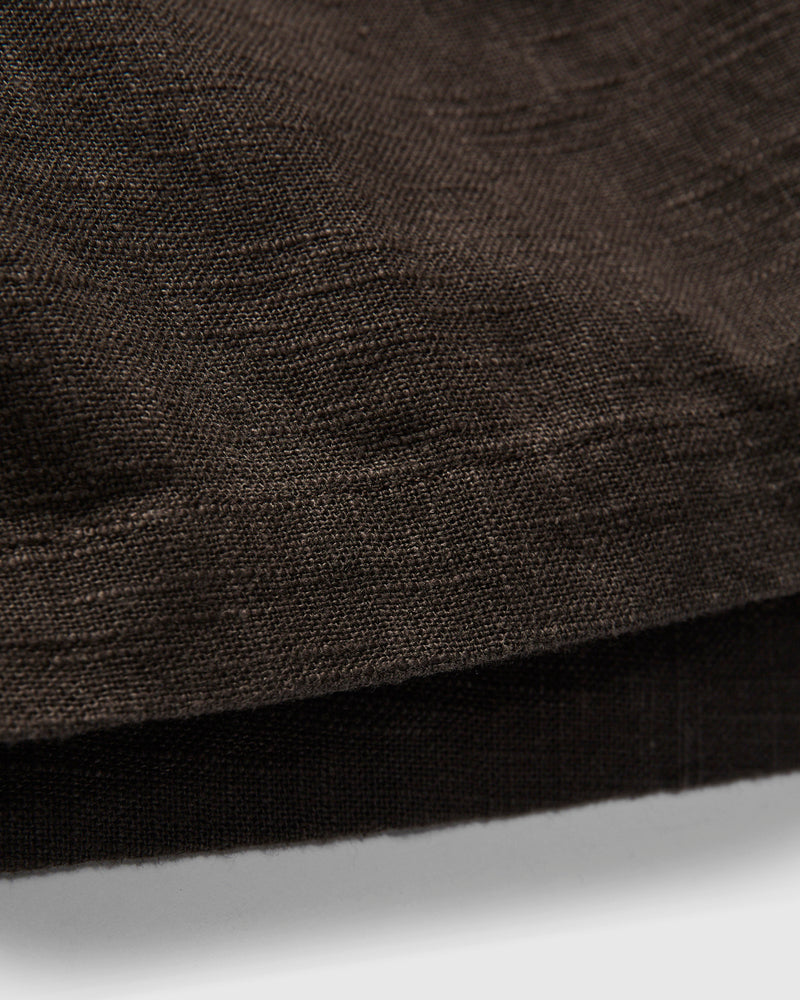 Linen Drawstring Short in Chocolate