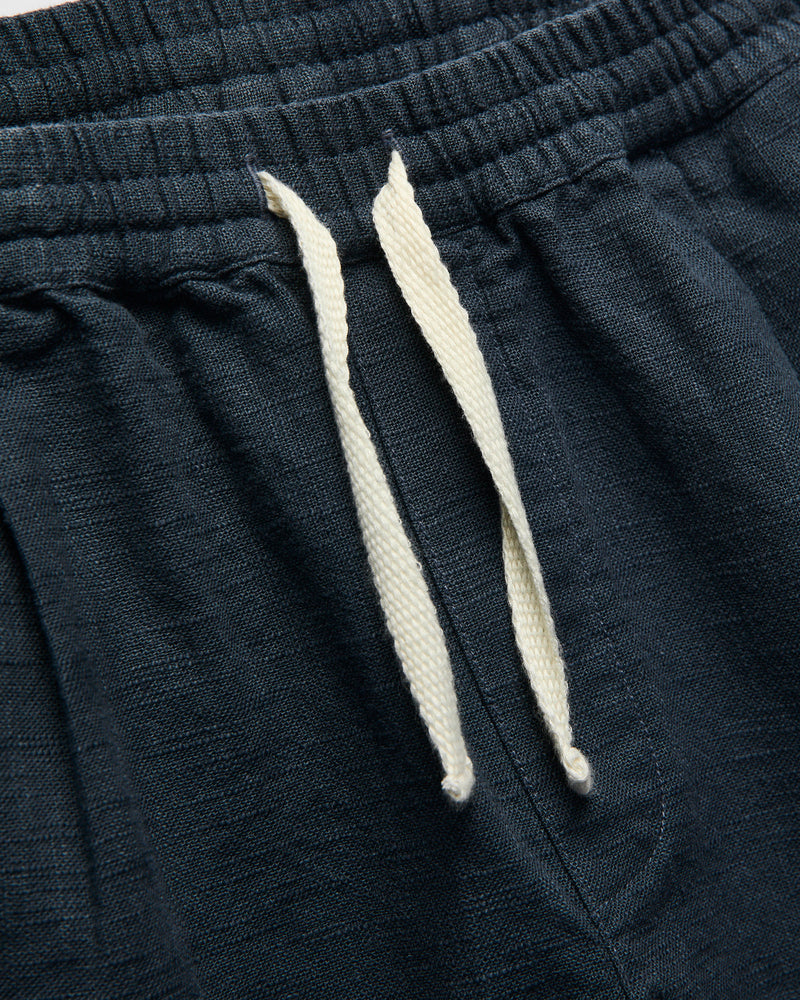 Linen Drawstring Short in Navy