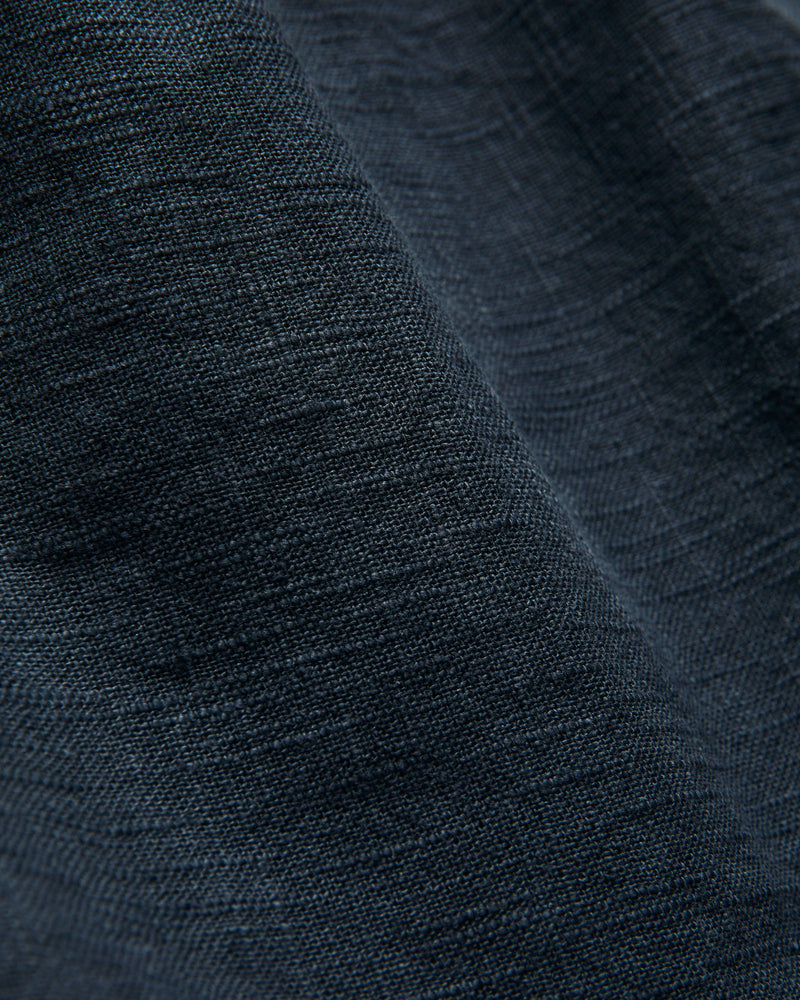 Linen Drawstring Short in Navy