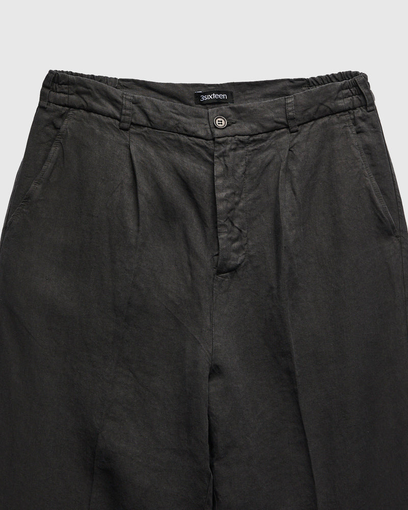 Linen Pleated Trouser in Phantom