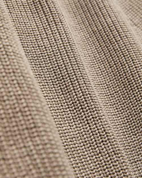 Signature Knit Cotton Drivers Zip in Beige