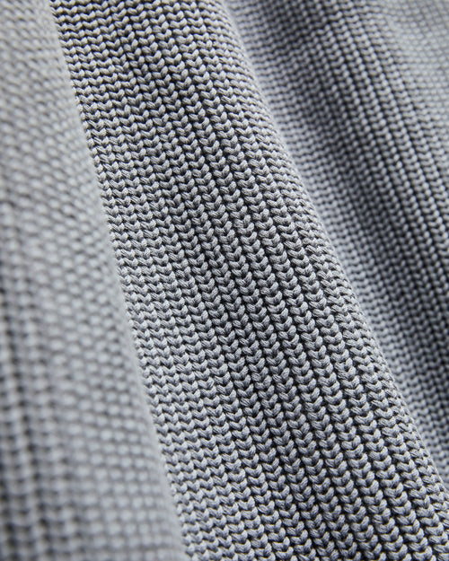 Signature Knit Cotton Cardigan in Greyish Sax
