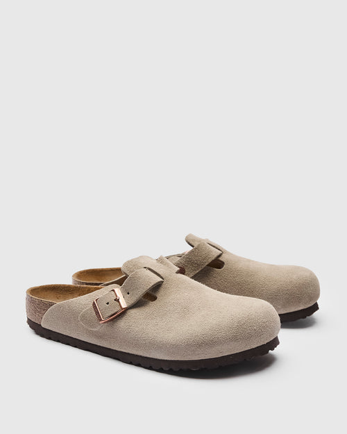Boston Clog in Taupe Suede SFB