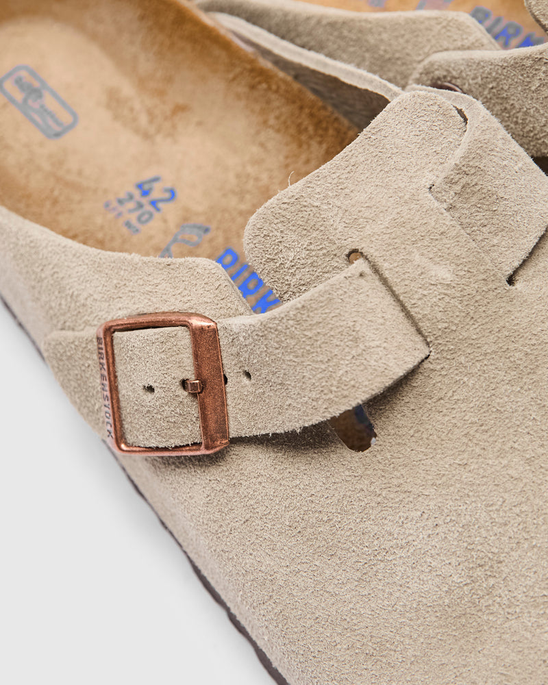 Boston Clog in Taupe Suede SFB