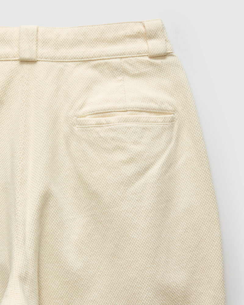 Fine Sashiko Wide Tucked Pants in Natural