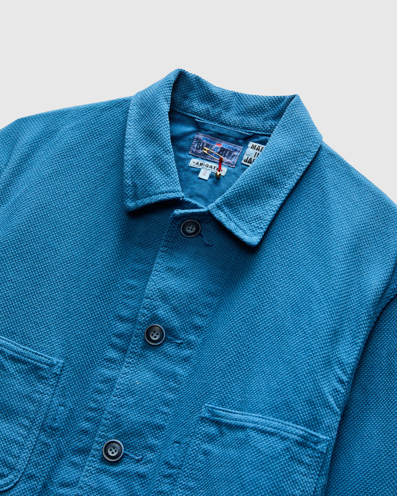 Sashiko Coverall Jacket in Blue Indigo