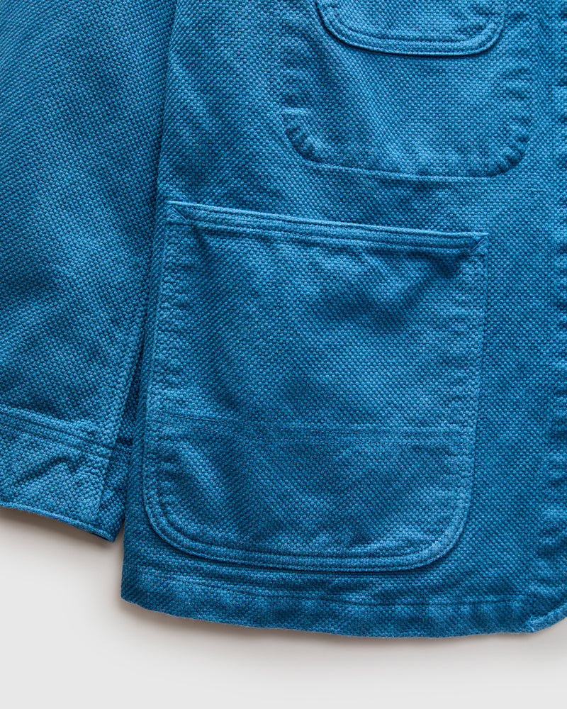 Sashiko Coverall Jacket in Blue Indigo