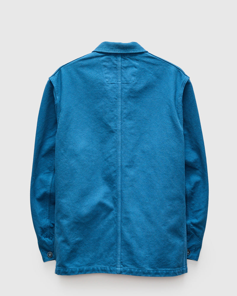 Sashiko Coverall Jacket in Blue Indigo