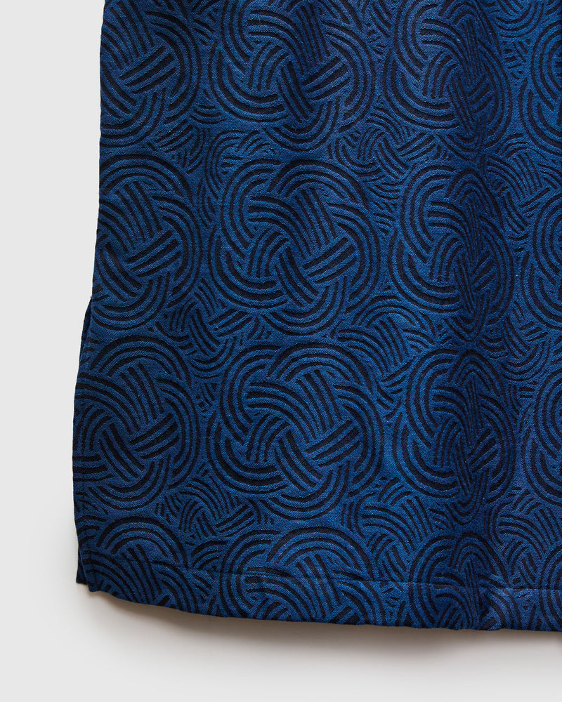 "Mizuhiki Knot" Aloha Shirt in Indigo