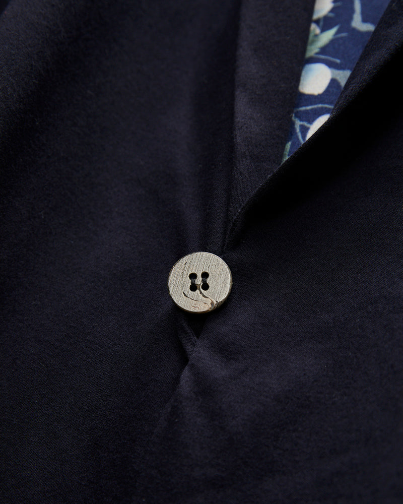 "Sakura Kaza" Reversible Knit Haori in Dark Navy