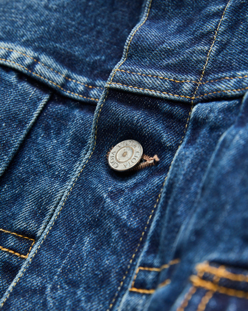 Double Pocket Denim Jacket in Medium Blue
