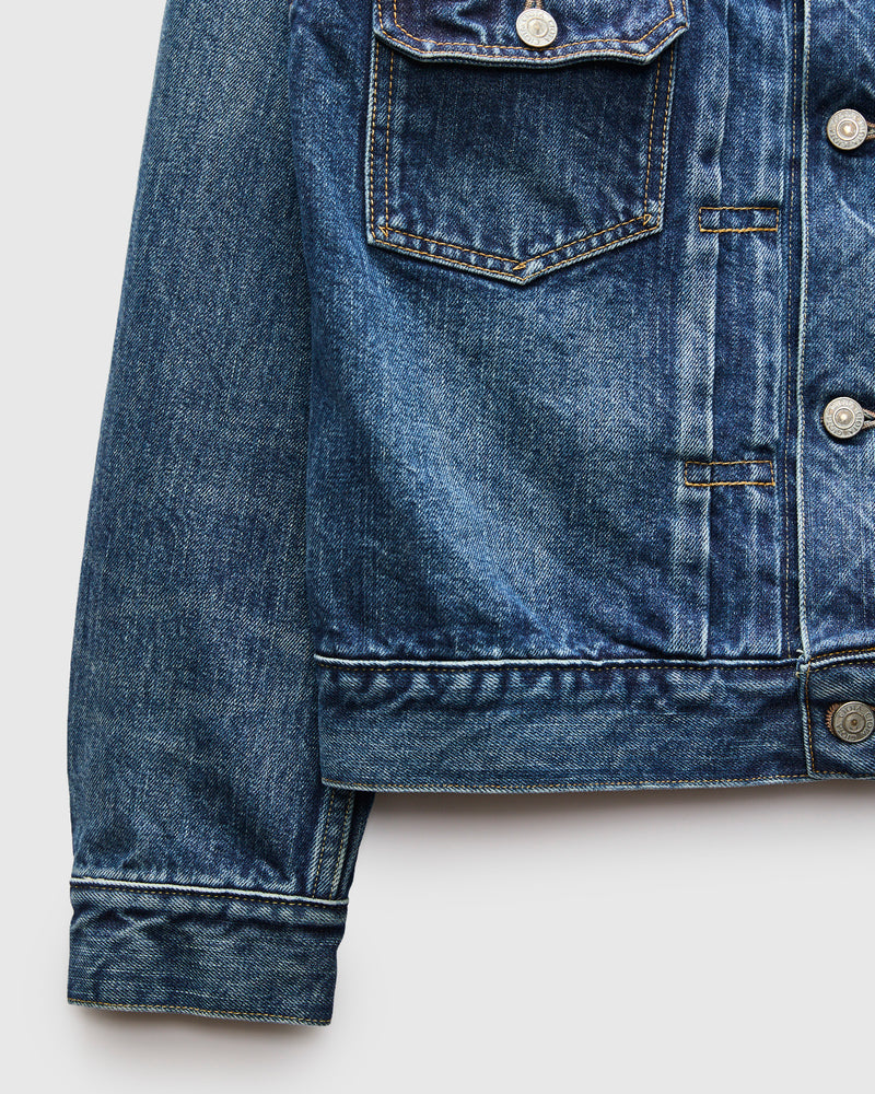 Double Pocket Denim Jacket in Medium Blue