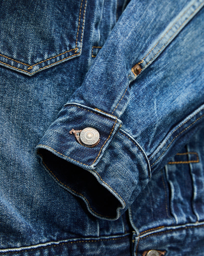 Double Pocket Denim Jacket in Medium Blue