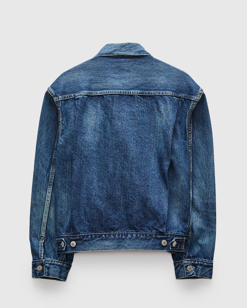 Double Pocket Denim Jacket in Medium Blue