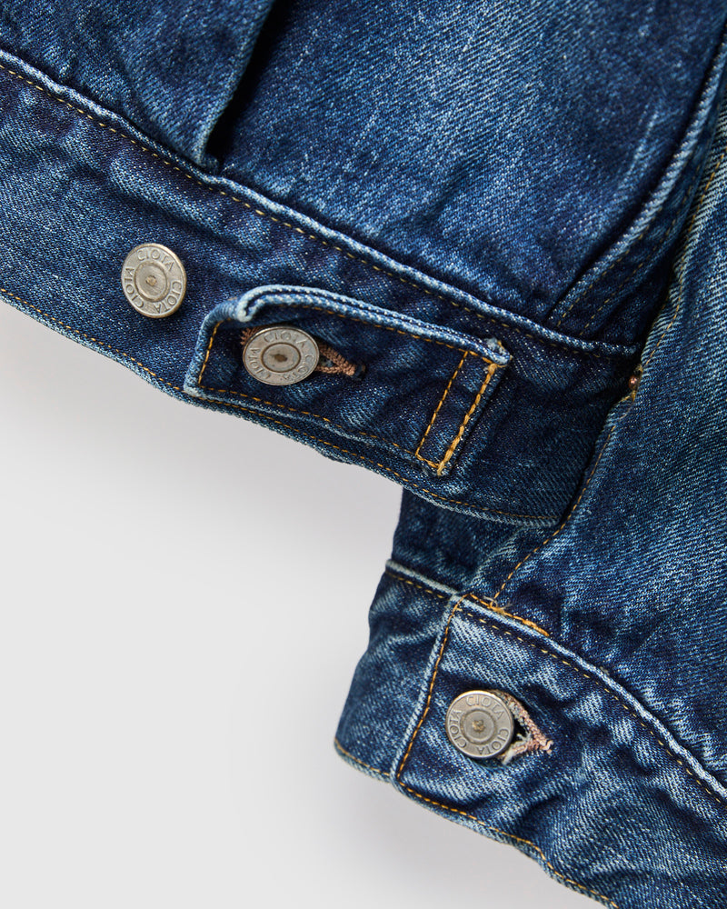Double Pocket Denim Jacket in Medium Blue