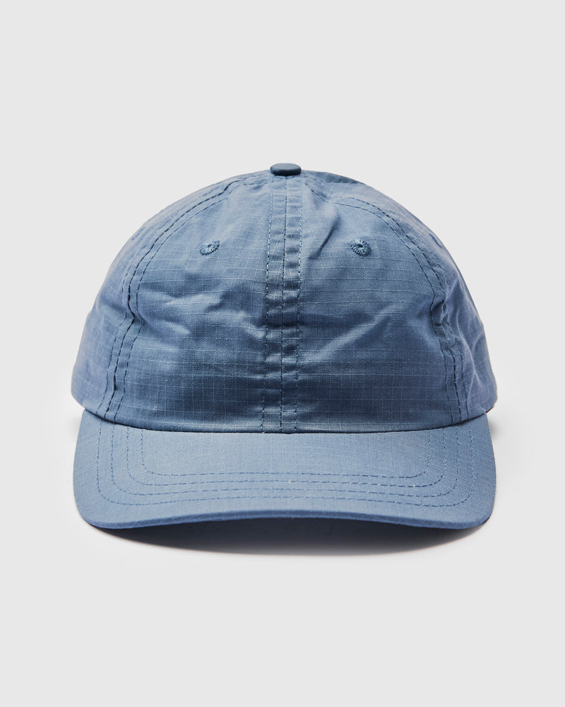 Baseball Hat in Waxed Ripstop Faded Blue