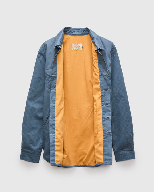 Crissman Overshirt in Waxed Ripstop Faded Blue