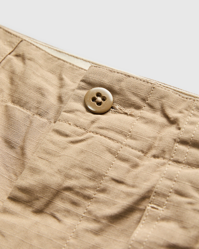 Light Fatigue Short in Khaki Cotton Ripstop