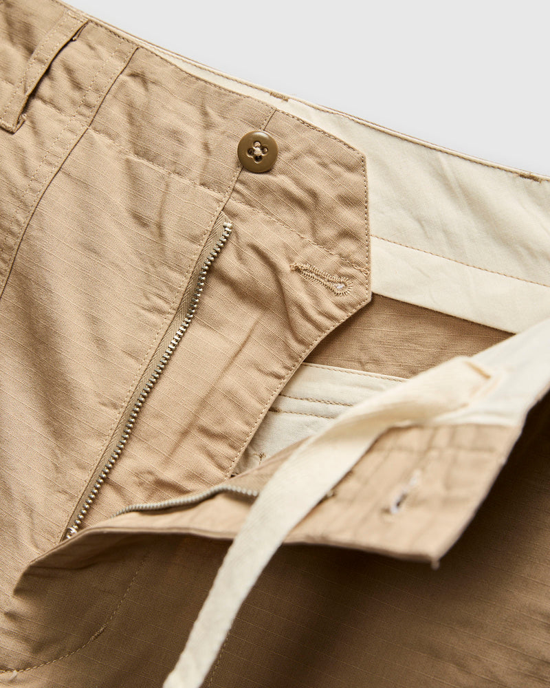 Light Fatigue Short in Khaki Cotton Ripstop