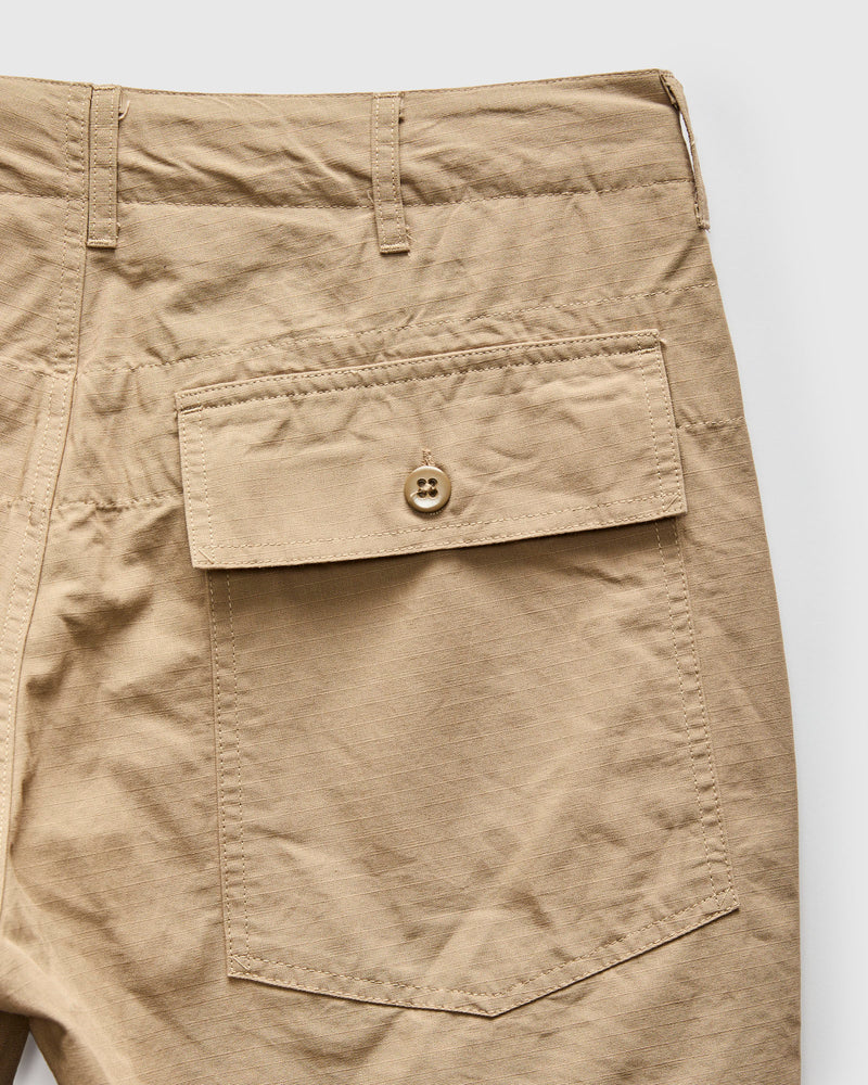 Light Fatigue Short in Khaki Cotton Ripstop