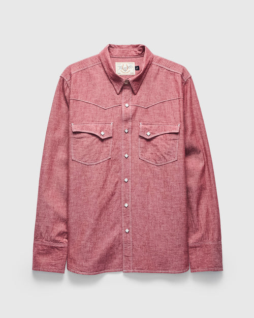 Calico Western Shirt in Dusty Red