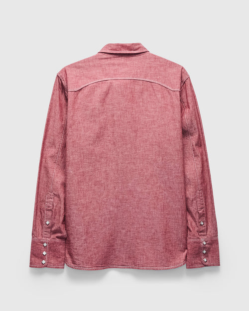 Calico Western Shirt in Dusty Red