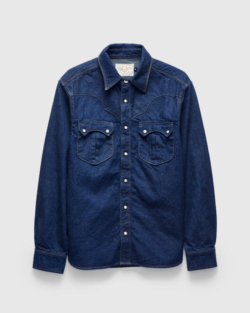 Sinclair Western Shirt in Royal Blue Denim