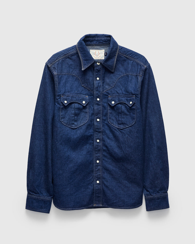 Sinclair Western Shirt in Royal Blue Denim