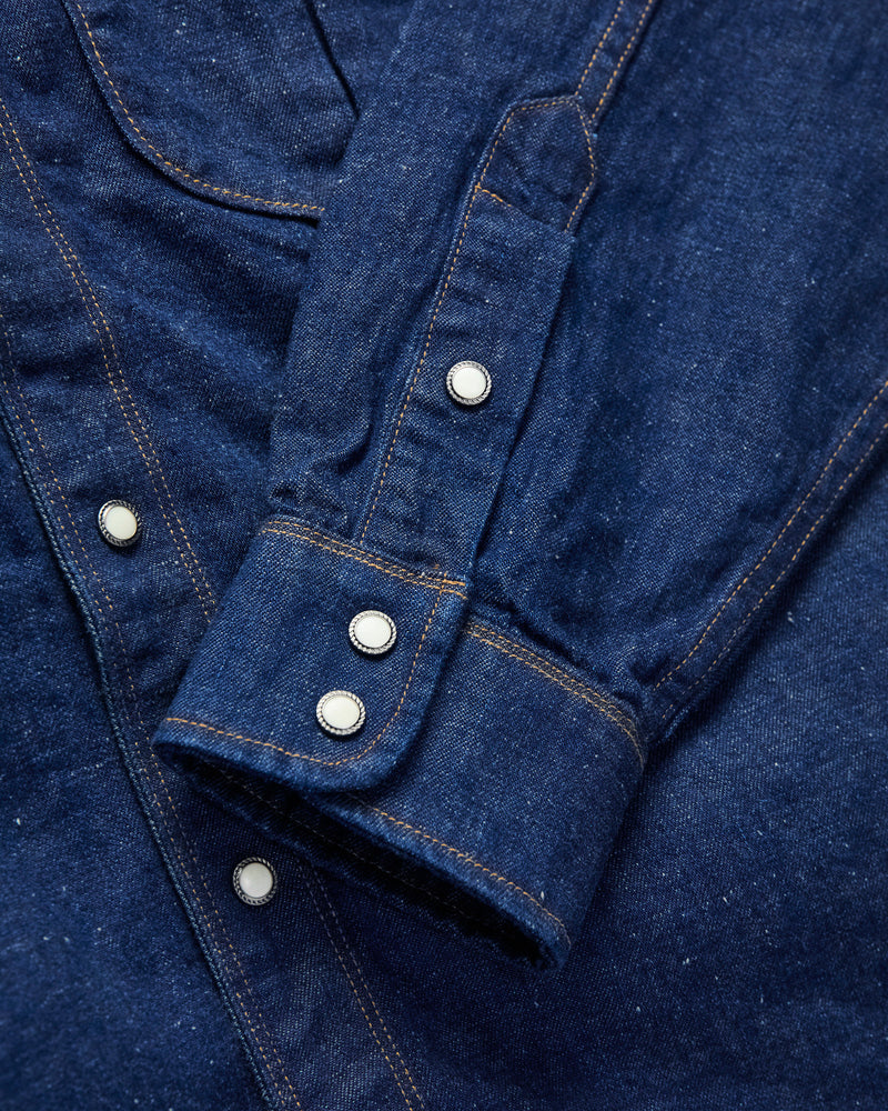 Sinclair Western Shirt in Royal Blue Denim