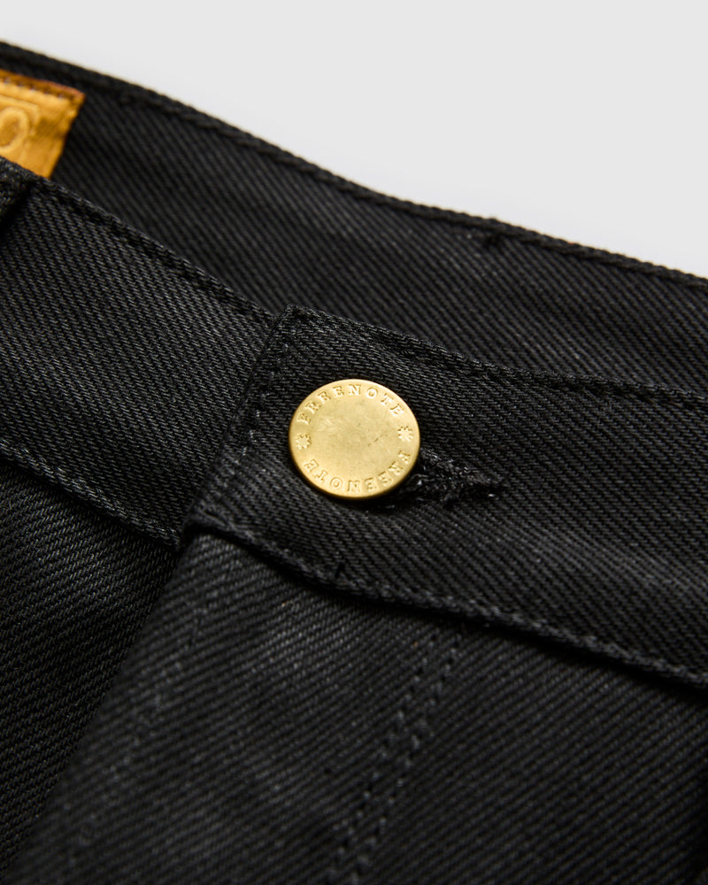 "Black Modesto" 15.75oz Double Black Selvedge Denim - Wide Straight Fit