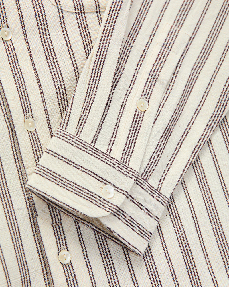 Brook Shirt in Natural Plum Stripe