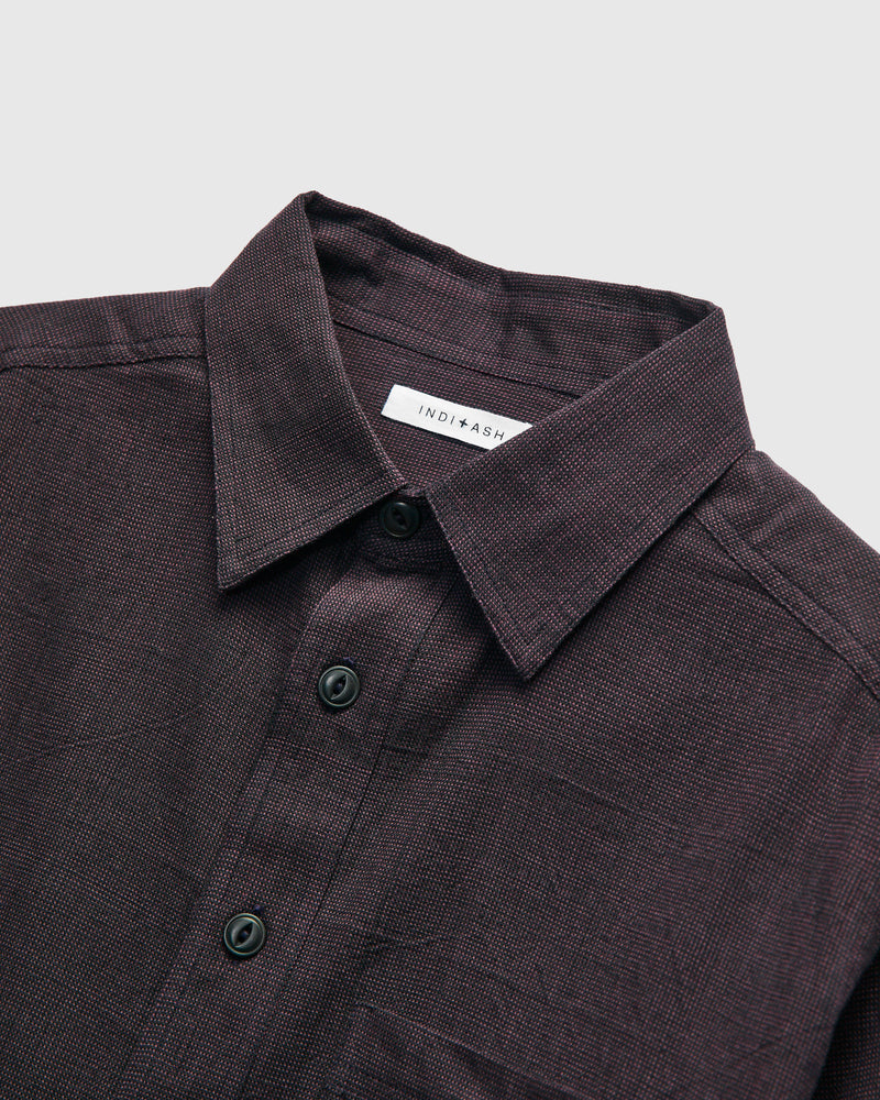 Marc Shirt in Iron Plum End-On-End