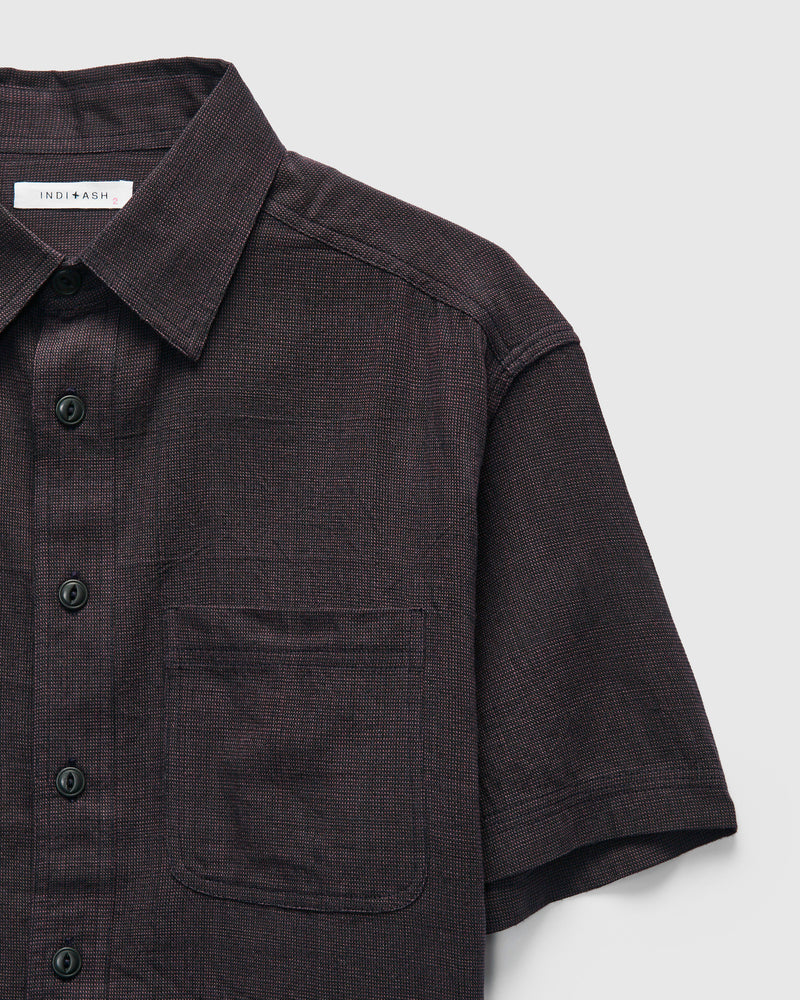 Marc Shirt in Iron Plum End-On-End