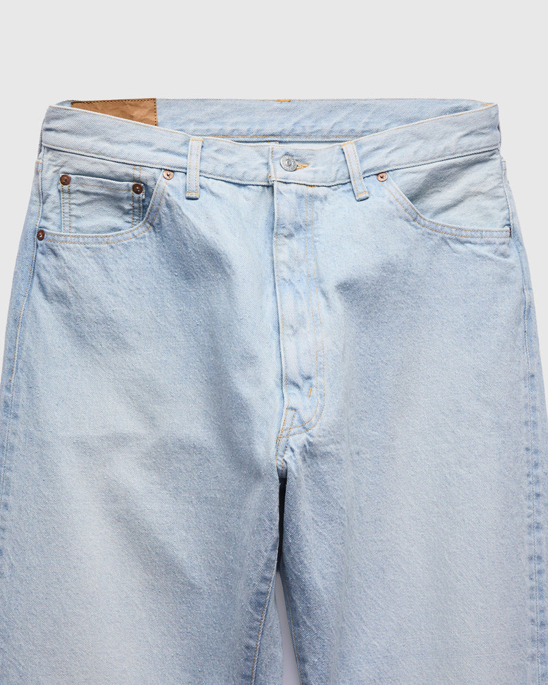 5P Zipper Front Denim Pants in Indigo Ice Wash