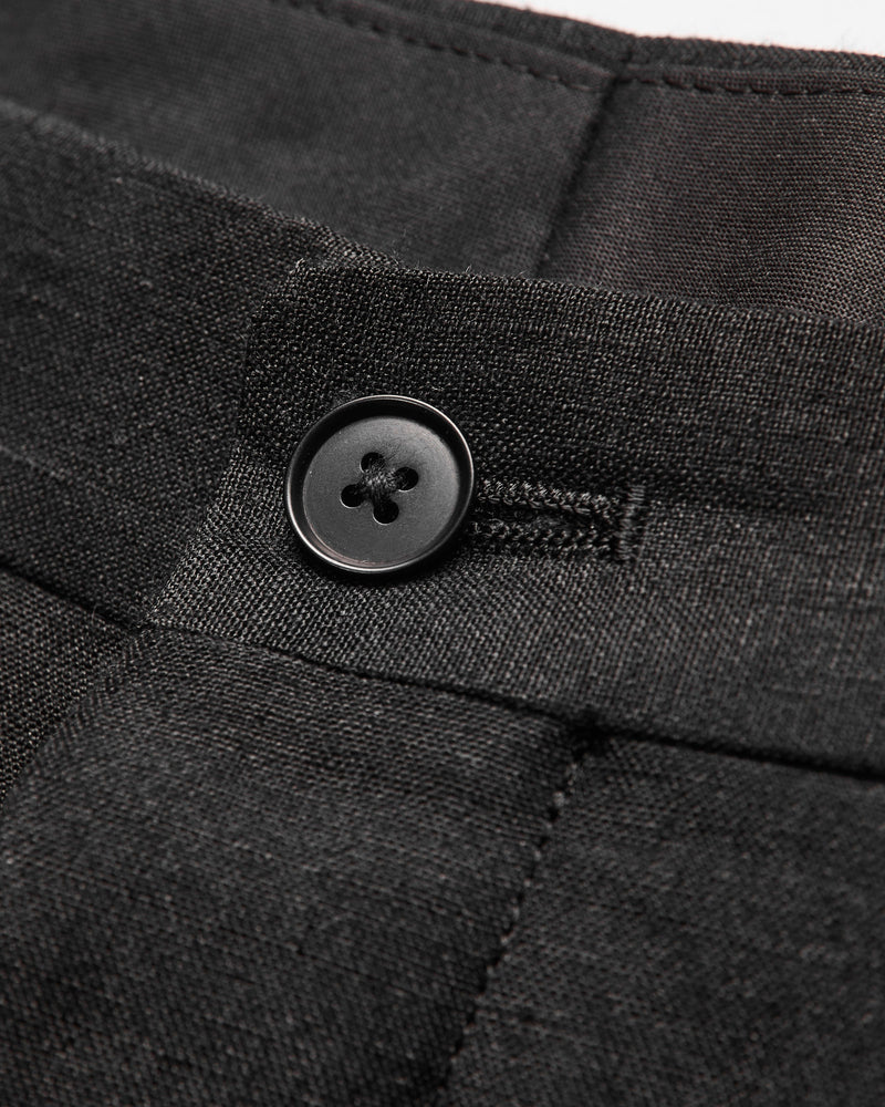 Linen Mohair Shoecut Slacks in Black