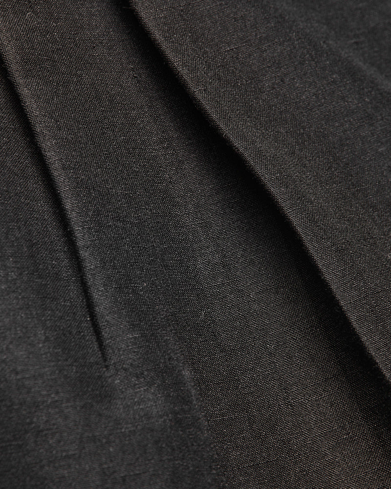Linen Mohair Shoecut Slacks in Black