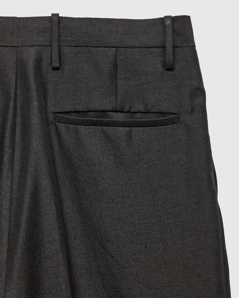 Linen Mohair Shoecut Slacks in Black