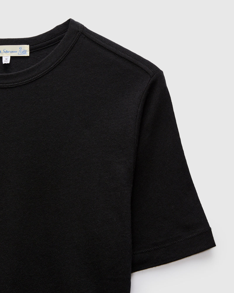 Cotton Cashmere T-Shirt in Deep Black
