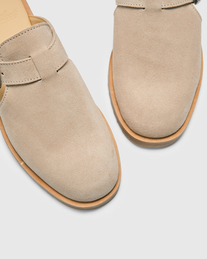 Athenes Mule in Velours Gres