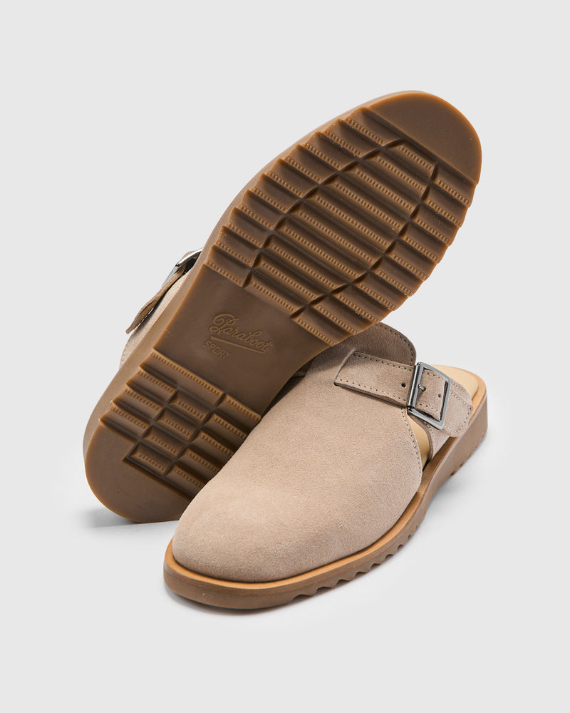Athenes Mule in Velours Gres