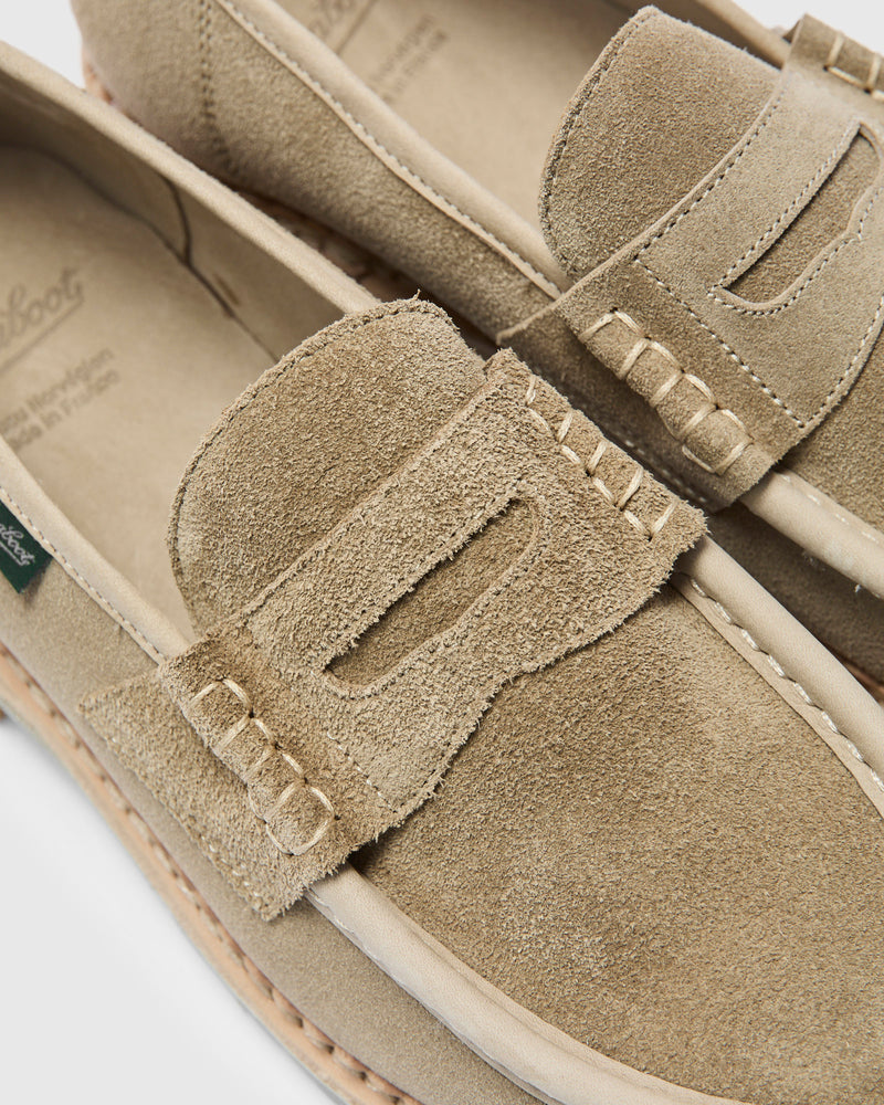 Nantes Marche Penny Loafers in Velours Sand