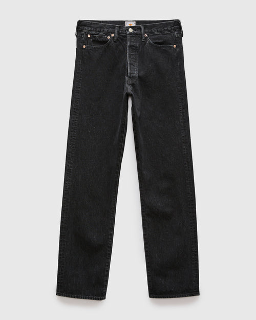 13.5oz Black Garment Dyed Denim - 50s Straight Fit