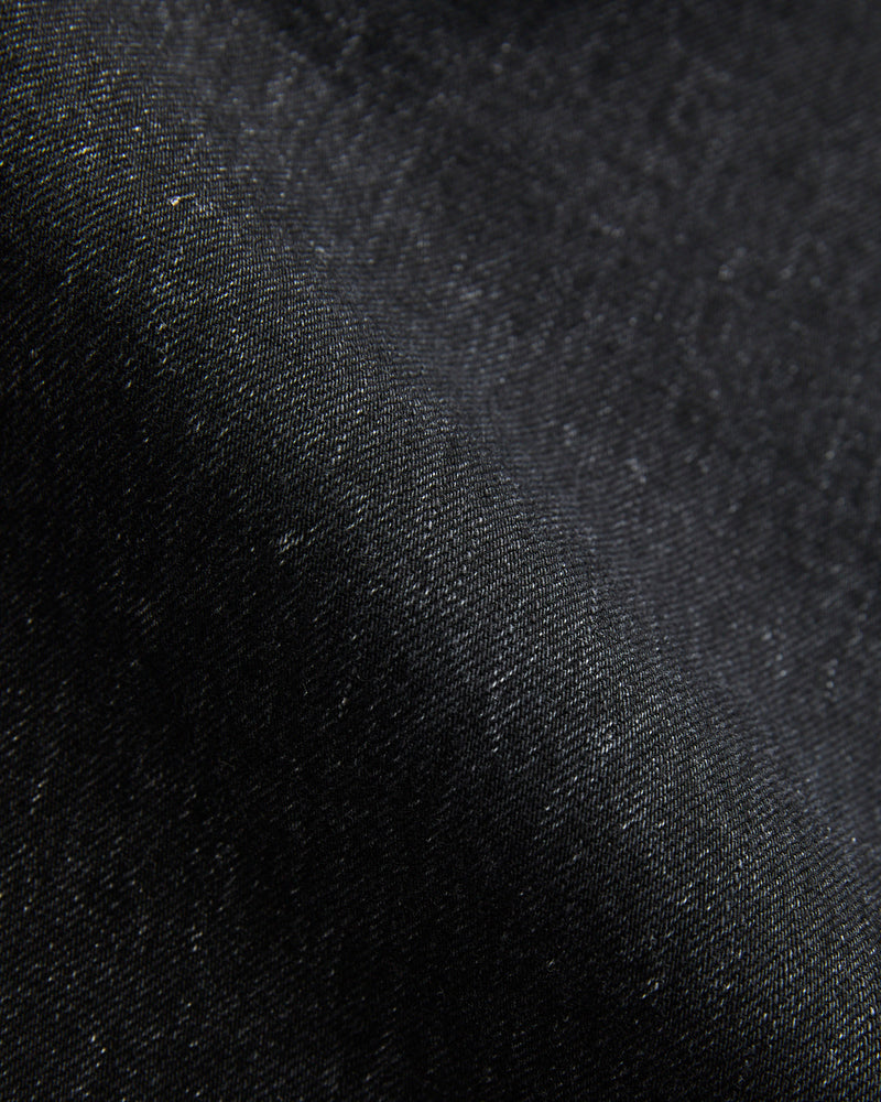 13.5oz Black Garment Dyed Denim - 50s Straight Fit