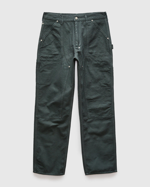 Double Knee Painter Pants in Blue Green