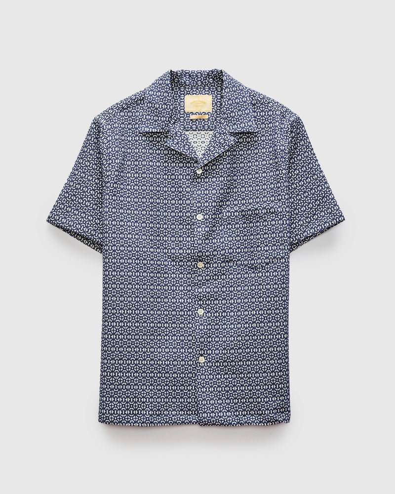 Abstract Tile Shirt in Blue