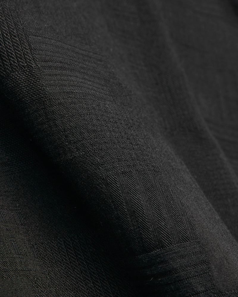 Jacquard Boro Patchwork Button Up Shirt in Double Black