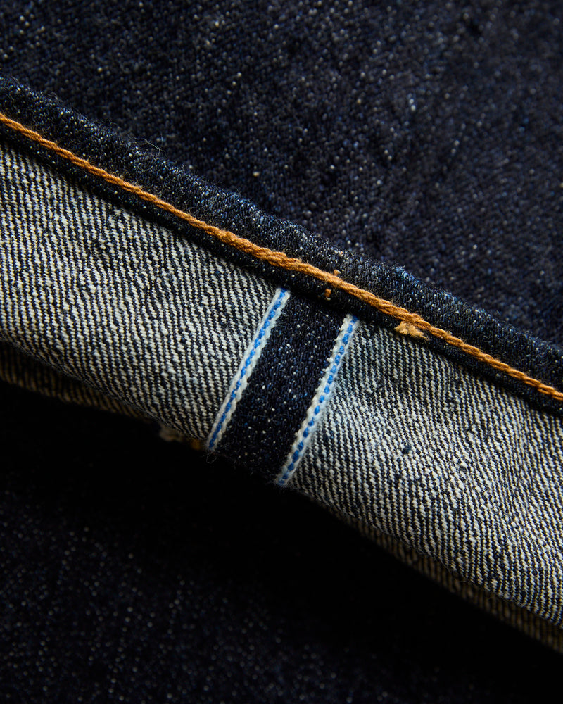 XX-002 14oz Rinsed Selvedge Denim - Piped Straight Fit