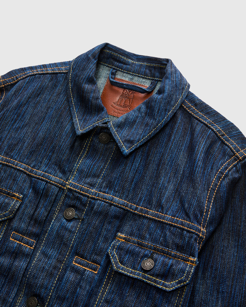 "Dark Waterfall" 14.5oz Type-2 Denim Jacket in Indigo