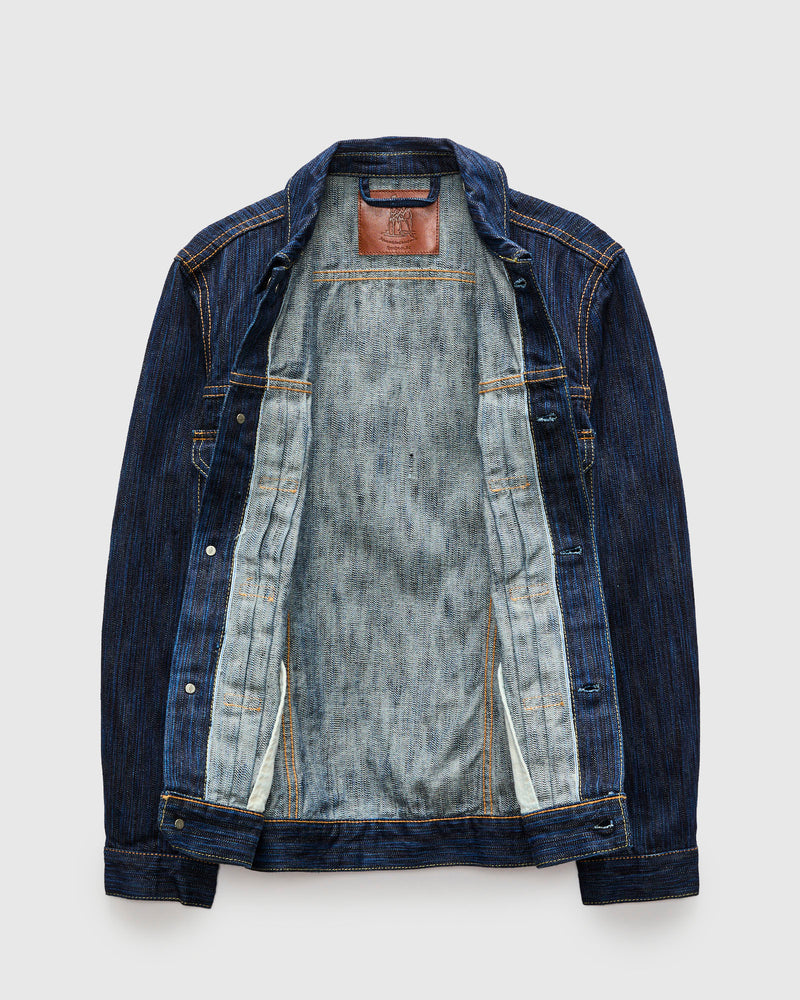 "Dark Waterfall" 14.5oz Type-2 Denim Jacket in Indigo